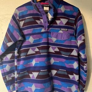 Patagonia Synchilla Purple and Blue Fleece Snap T
